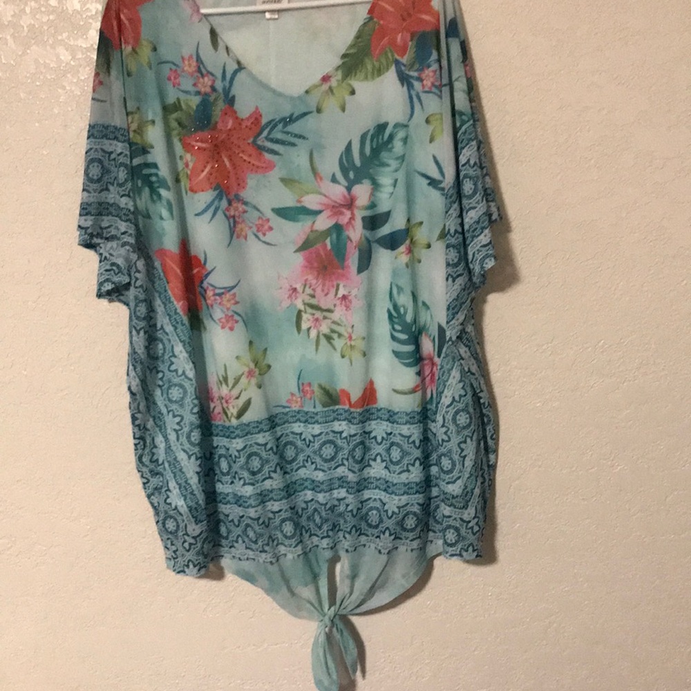 Beautiful turquoise butterfly shirt